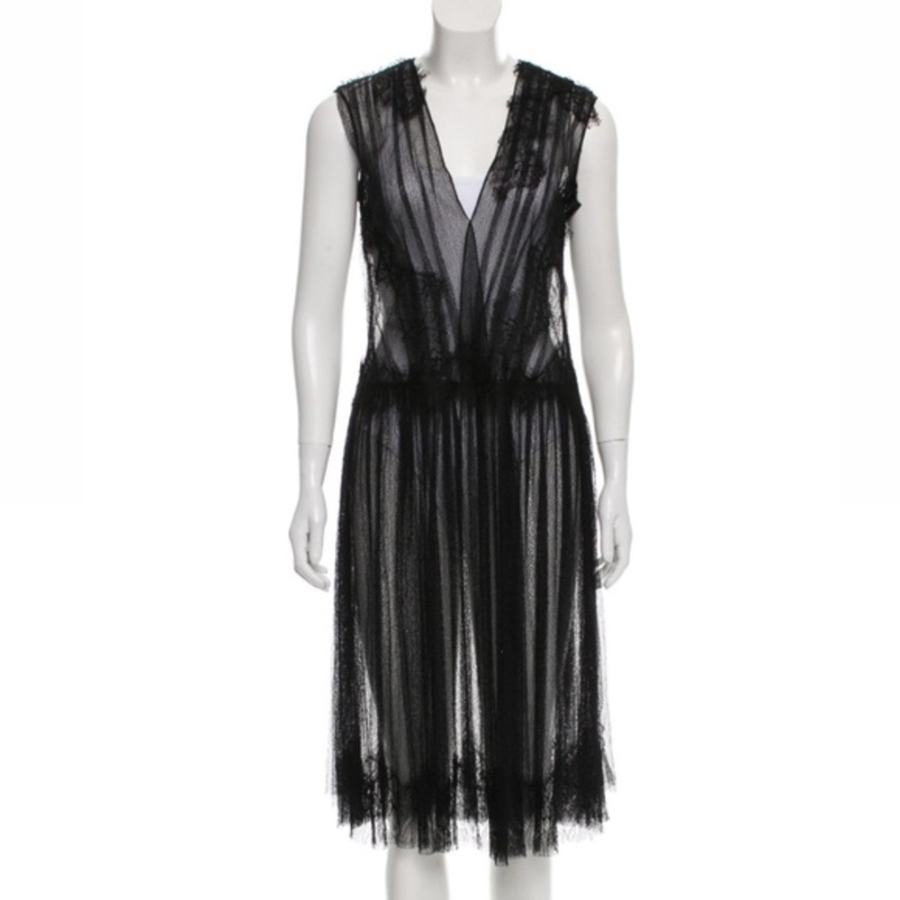 ALBERTA FERRETTI SHEER LACE DRESS